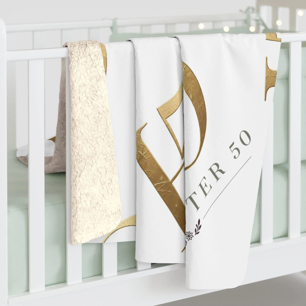 Sherpa Blanket - 'Hope After 50' Gold Throw-Home Decor-Hope After 50-Printify