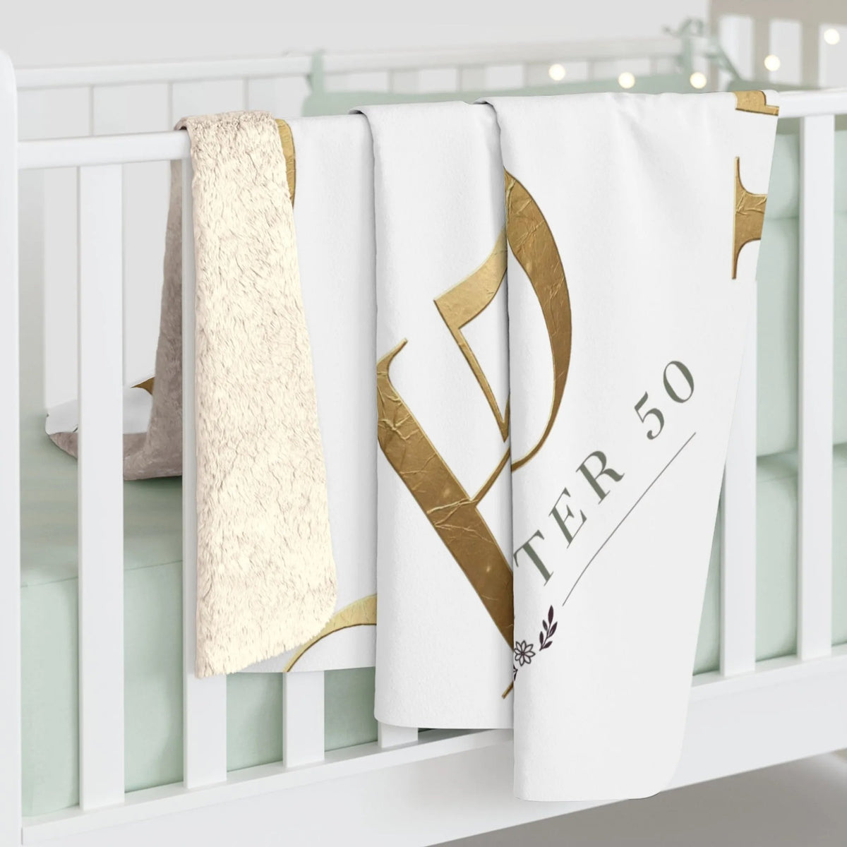 Sherpa Blanket - 'Hope After 50' Gold Throw-Home Decor-Hope After 50-Printify
