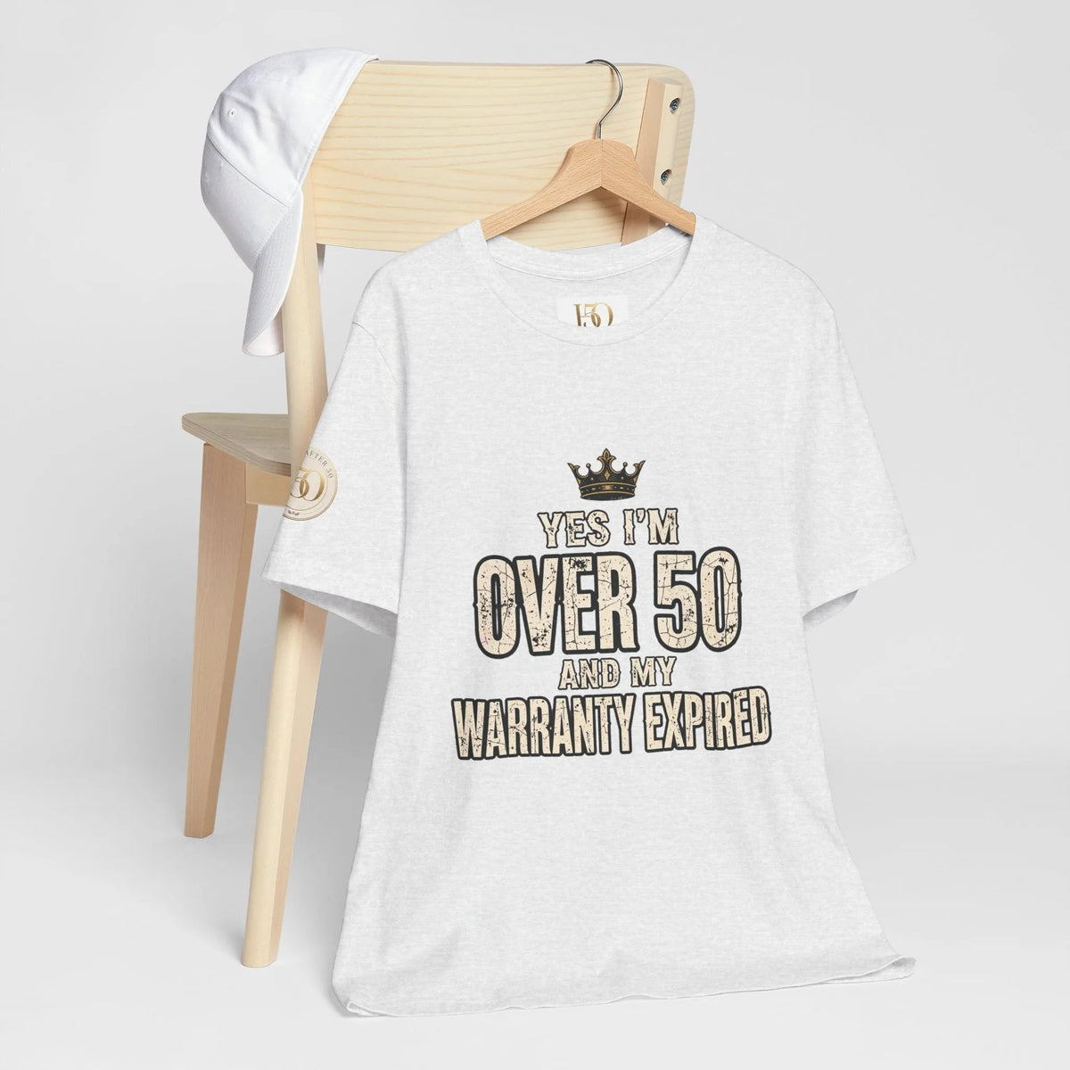 Funny 50th birthday warranty t shirt women tee featuring vintage style print yes Im over 50 and my warranty expired