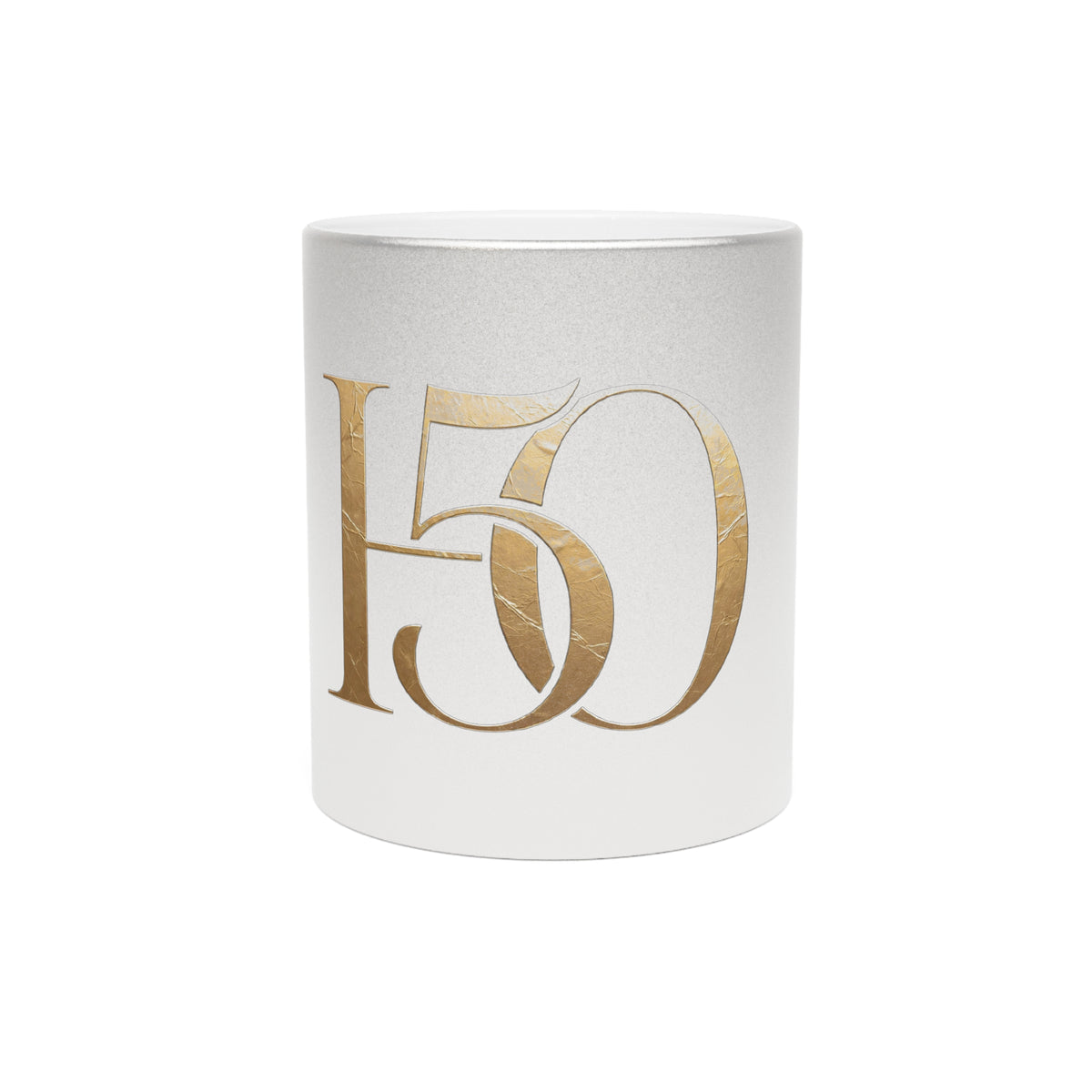 Hope After 50 Gold Metallic Mug — Silver Ceramic Coffee Cup-Mug-Hope After 50-Size:11oz-Color:Silver-Printify