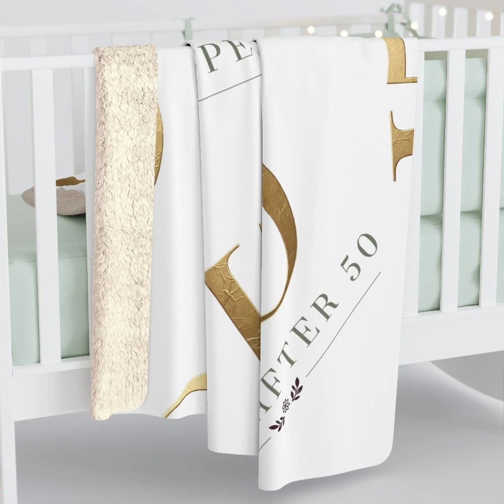 Sherpa Blanket - 'Hope After 50' Gold Throw-Home Decor-Hope After 50-Printify