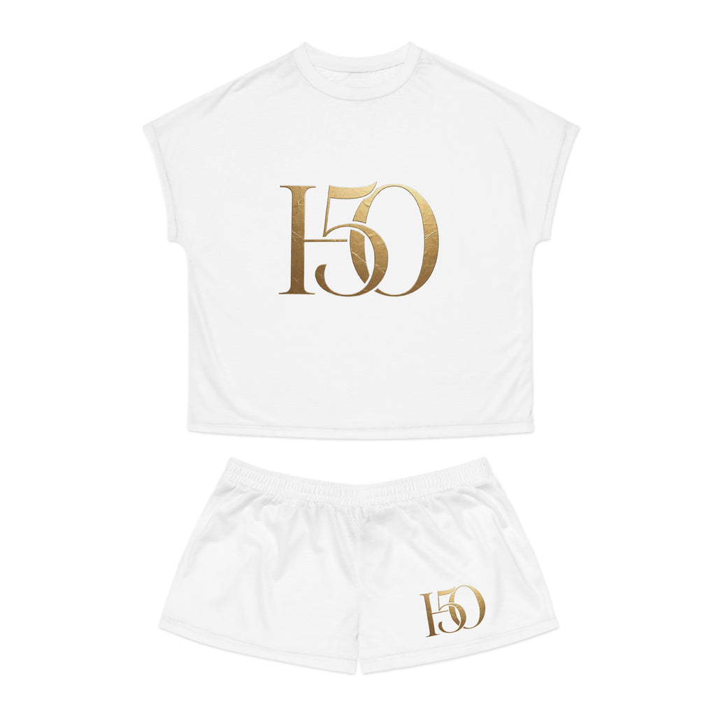 Hope After 50 Women's Short Pajama Set — Gold '50' Lounge Sleepwear-All Over Prints-Hope After 50-Printify