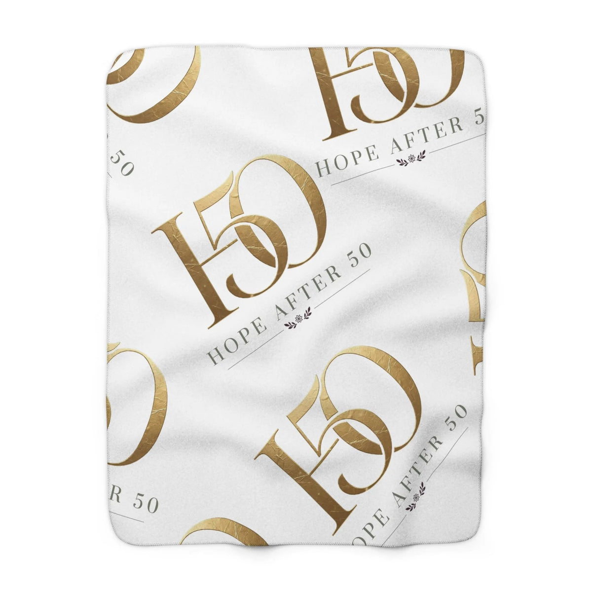 Sherpa Blanket - 'Hope After 50' Gold Throw-Home Decor-Hope After 50-Printify