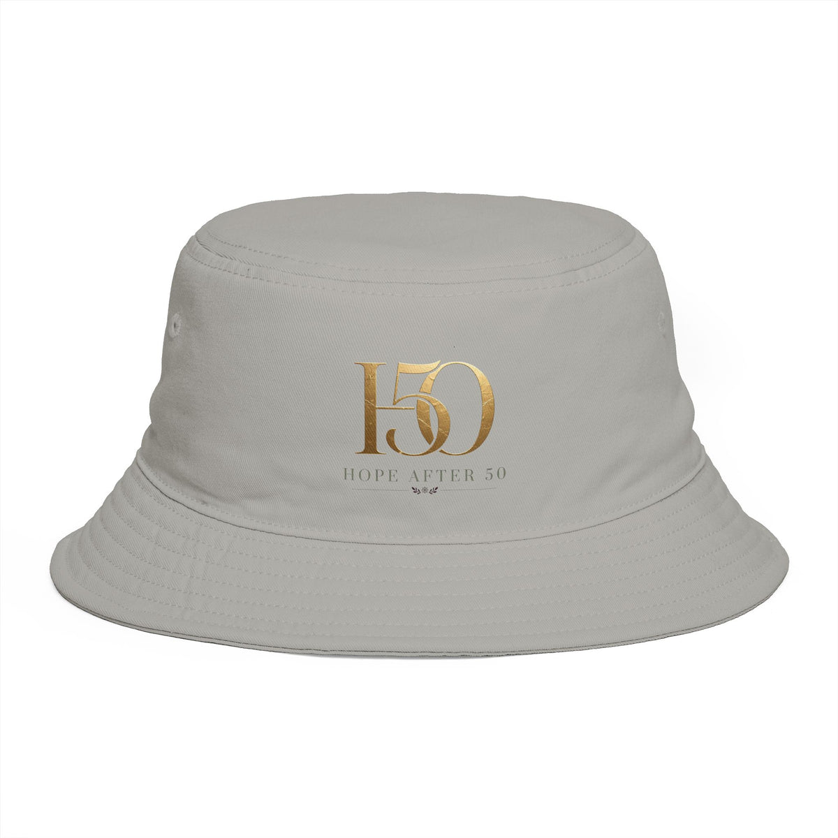 Hope After 50 Embroidered Bucket Hat - 50th Hat-Hats-Hope After 50-Size:One size-Color:Storm-Printify