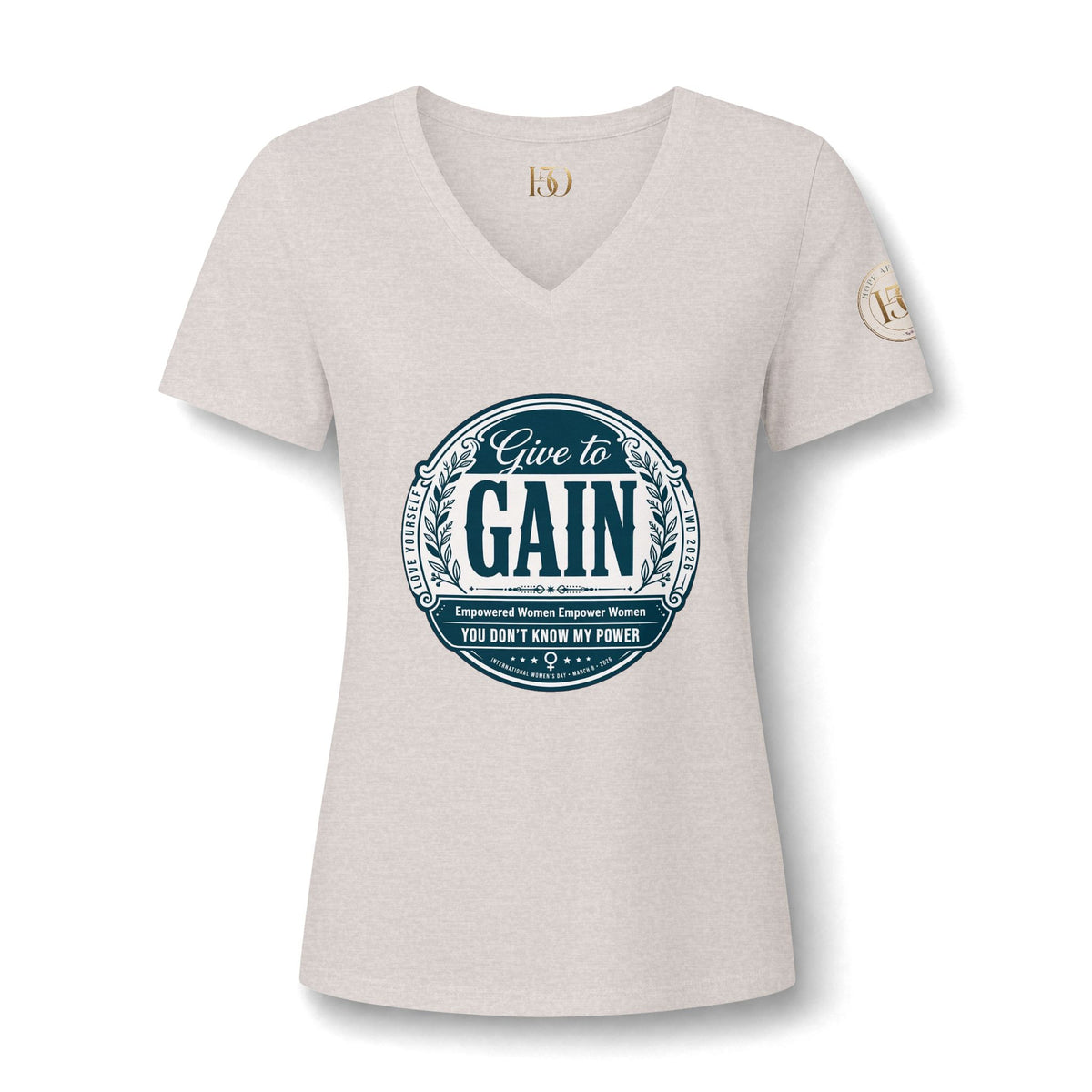 Beautiful Disaster V-Neck Tee-T-Shirt-Hope After 50-Color:Heather Dust-Size:L-Printify