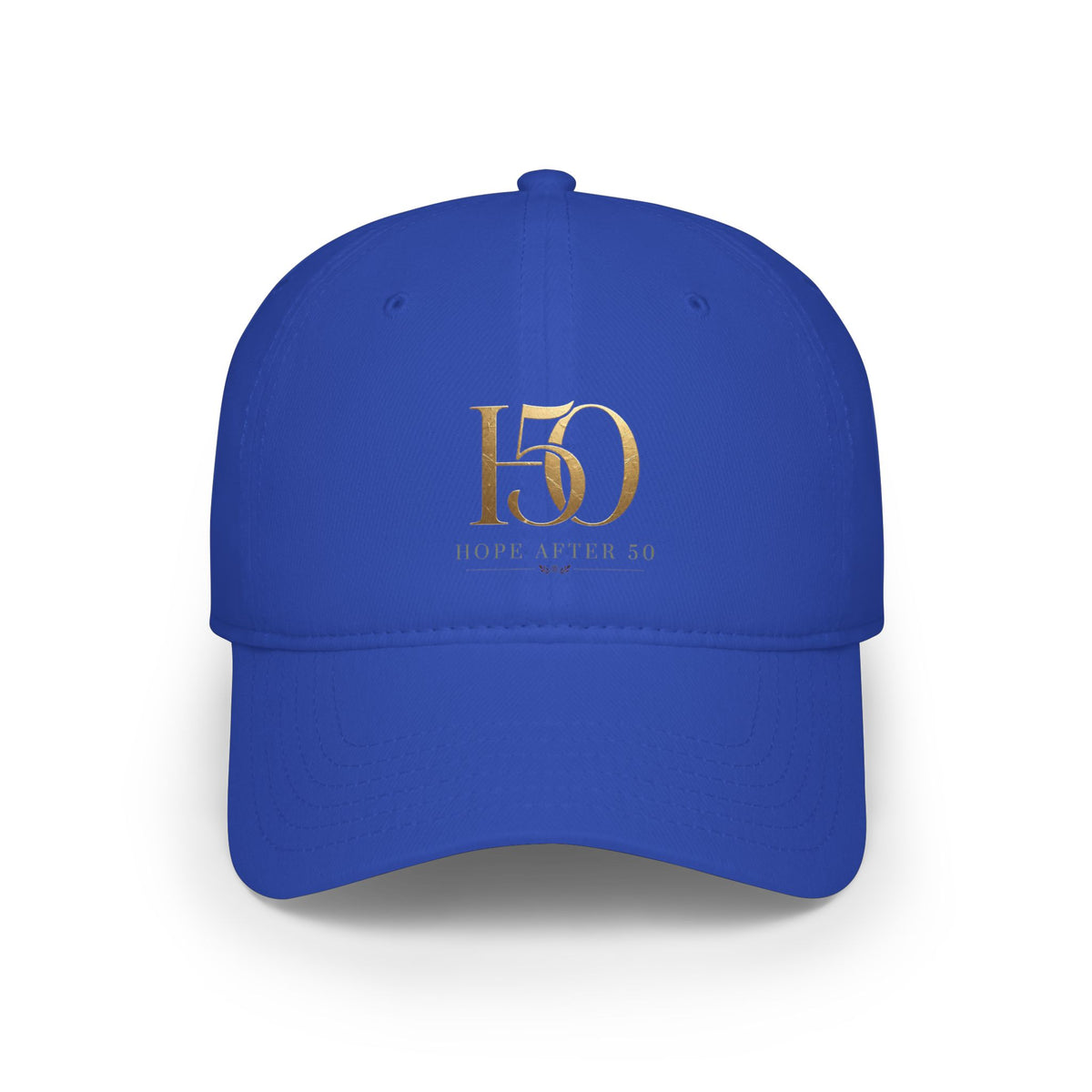 Low Profile Baseball Cap - Hope After 50 Gold Embroidered  Hat-Hats-Hope After 50-Size:One size-Color:Royal-Printify