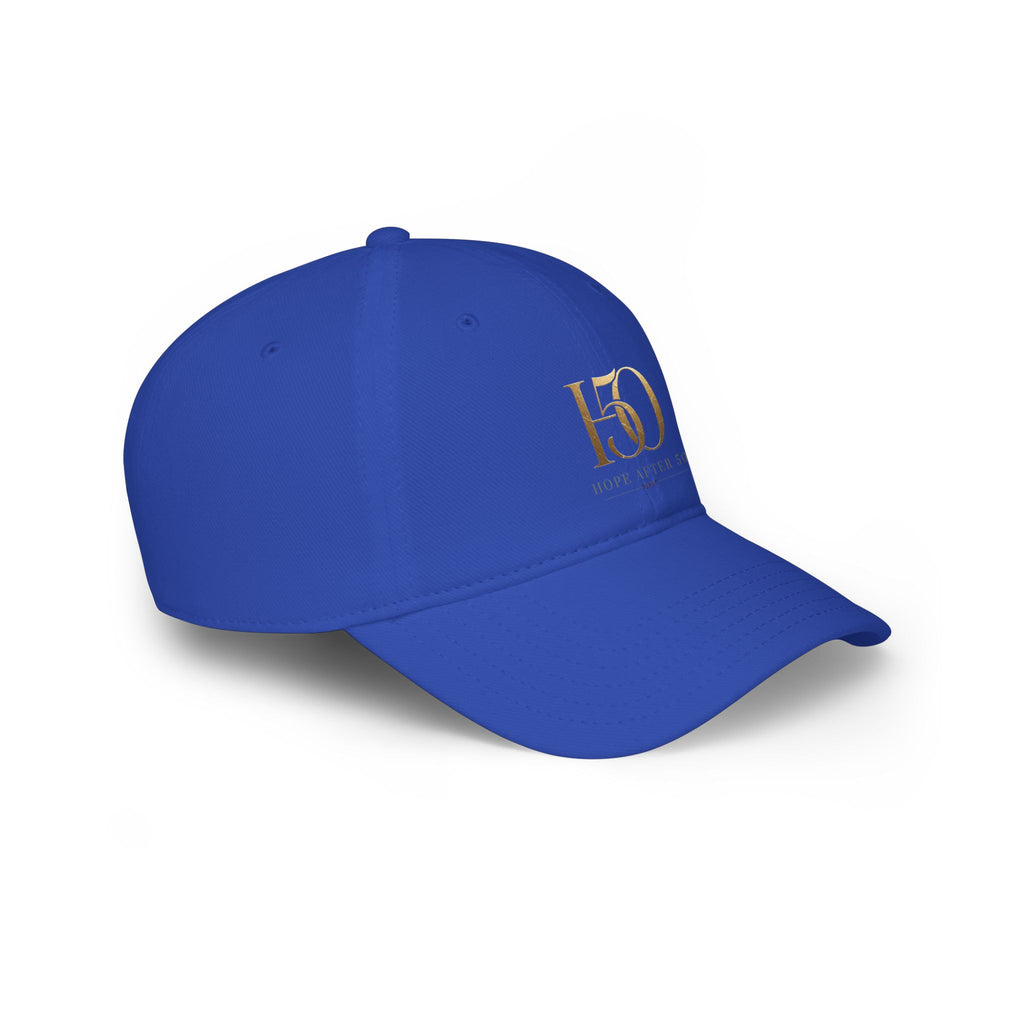 Low Profile Baseball Cap - Hope After 50 Gold Embroidered  Hat-Hats-Hope After 50-Printify