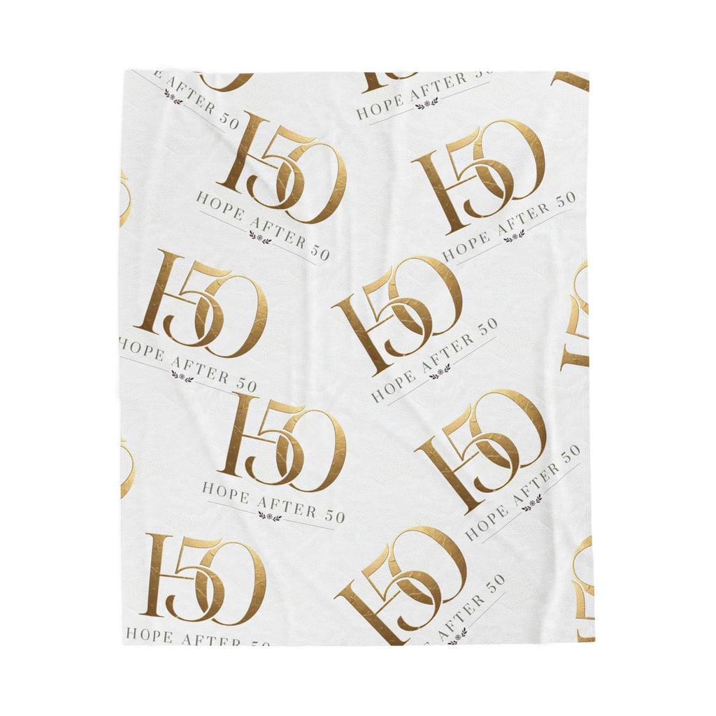 50th Velveteen Plush Blanket – 'Hope After 50' Gold Foil Design-All Over Prints-Hope After 50-Printify