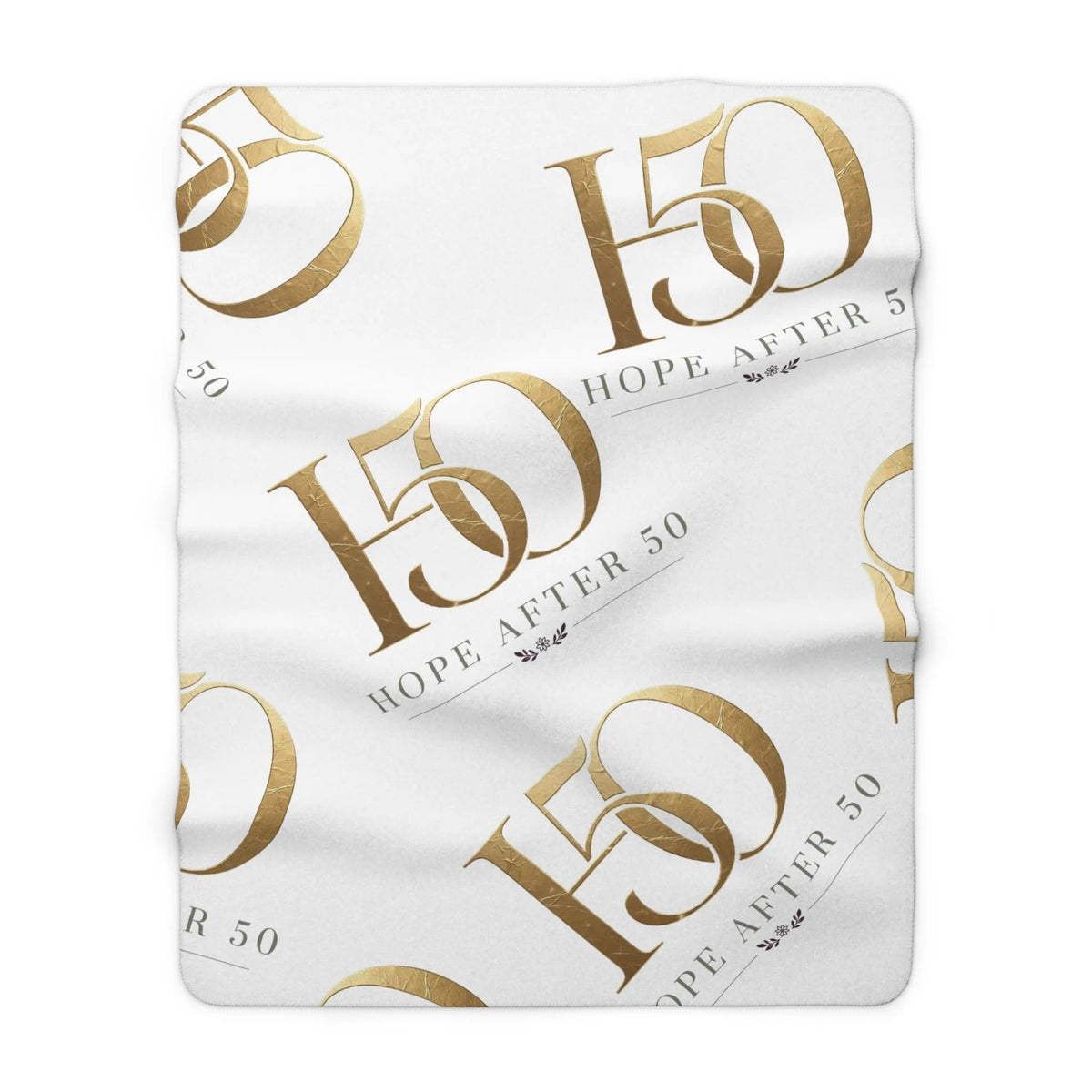 Sherpa Blanket - 'Hope After 50' Gold Throw-Home Decor-Hope After 50-Printify