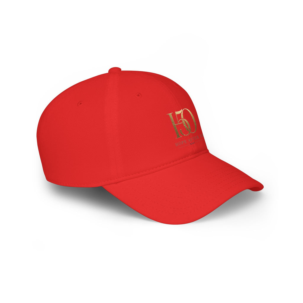 Low Profile Baseball Cap - Hope After 50 Gold Embroidered  Hat-Hats-Hope After 50-Printify