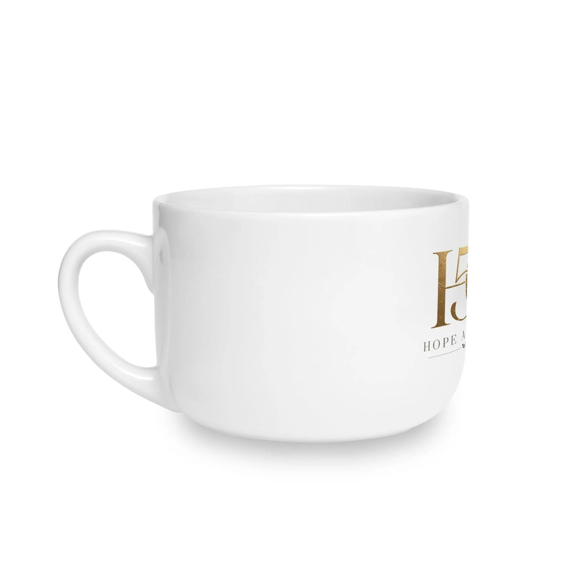 50th  Latte Mug - "Hope After 50" Gold Accent Ceramic 25oz