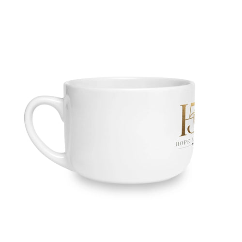 50th  Latte Mug - "Hope After 50" Gold Accent Ceramic 25oz