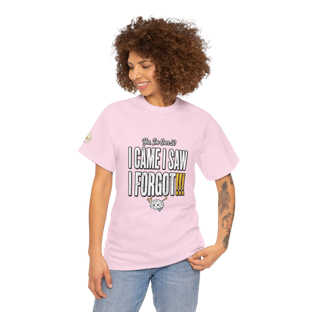 I Came I Saw I Forgot T-Shirt — Funny Retro Quote Tee for Forgetful Friends-T-Shirt-Hope After 50-Color:Light Pink-Size:3XL-Printify