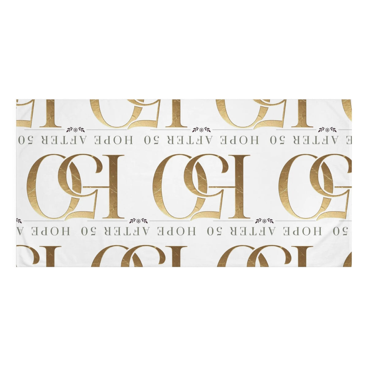 After 50 Hope Beach Towel — Gold Monogram Cotton Bath & Beach Towel
