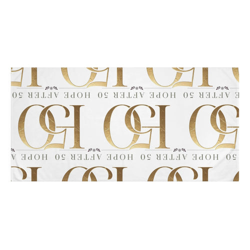 After 50 Hope Beach Towel — Gold Monogram Cotton Bath & Beach Towel