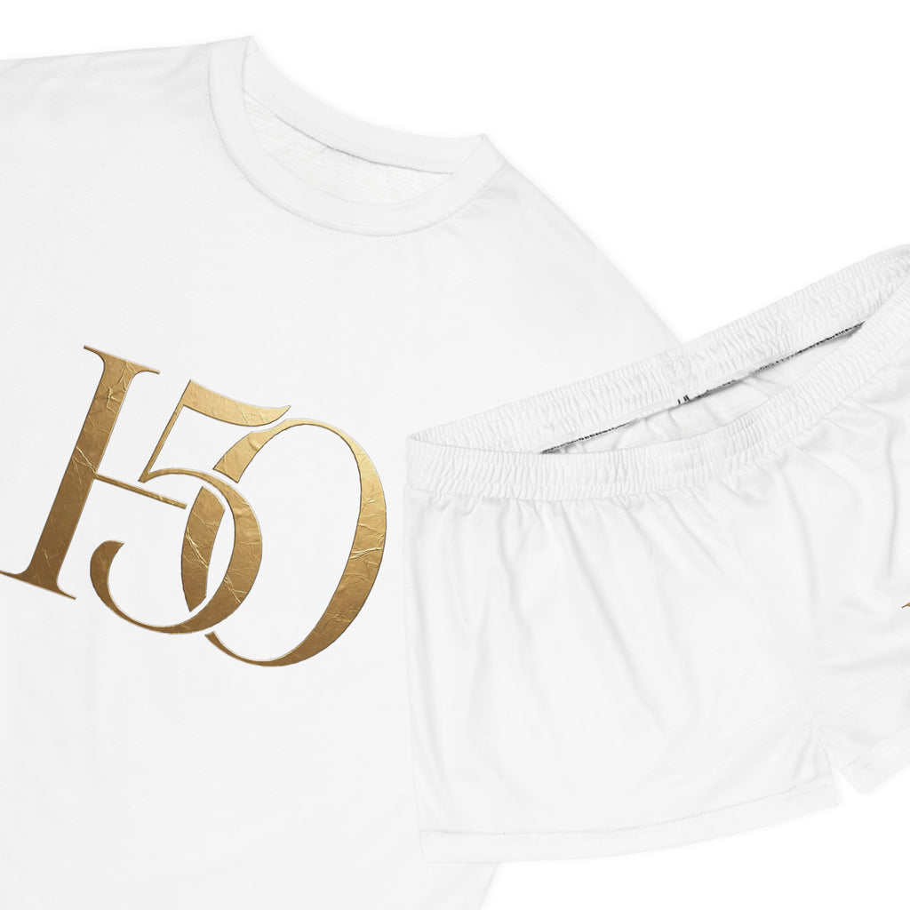 Hope After 50 Women's Short Pajama Set — Gold '50' Lounge Sleepwear-All Over Prints-Hope After 50-Printify