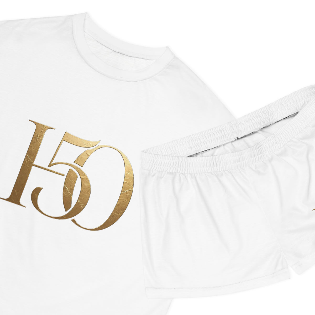 Hope After 50 Women's Short Pajama Set — Gold '50' Lounge Sleepwear-All Over Prints-Hope After 50-Printify