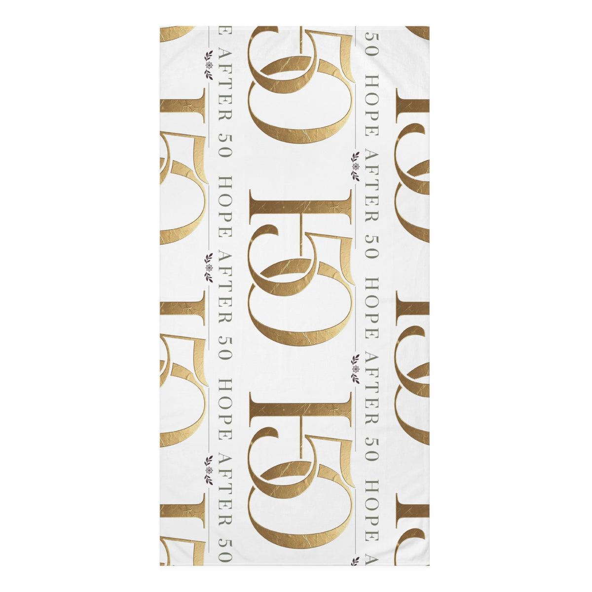 After 50 Hope Beach Towel — Gold Monogram Cotton Bath & Beach Towel
