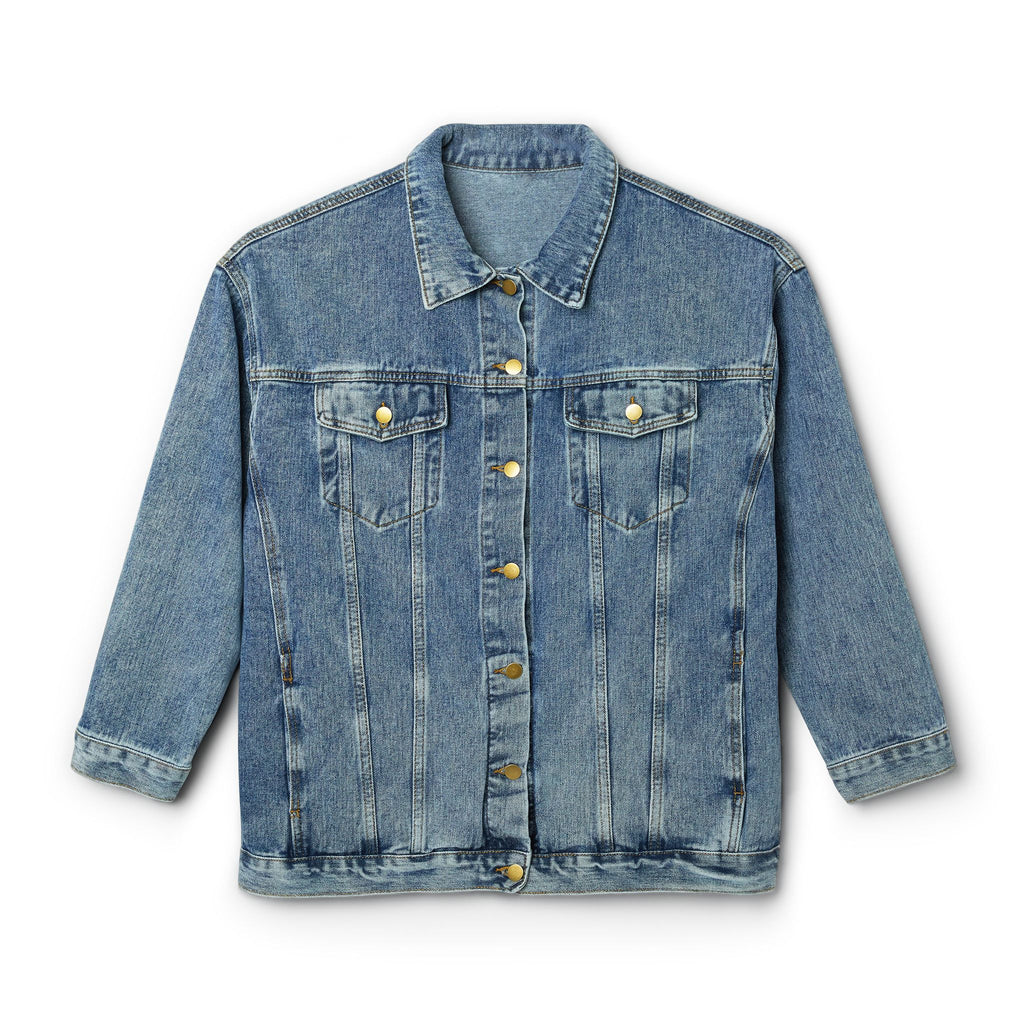 Women's Denim Jacket with Gold 'H50' Back Print — Vintage-Inspired Casual Jacket