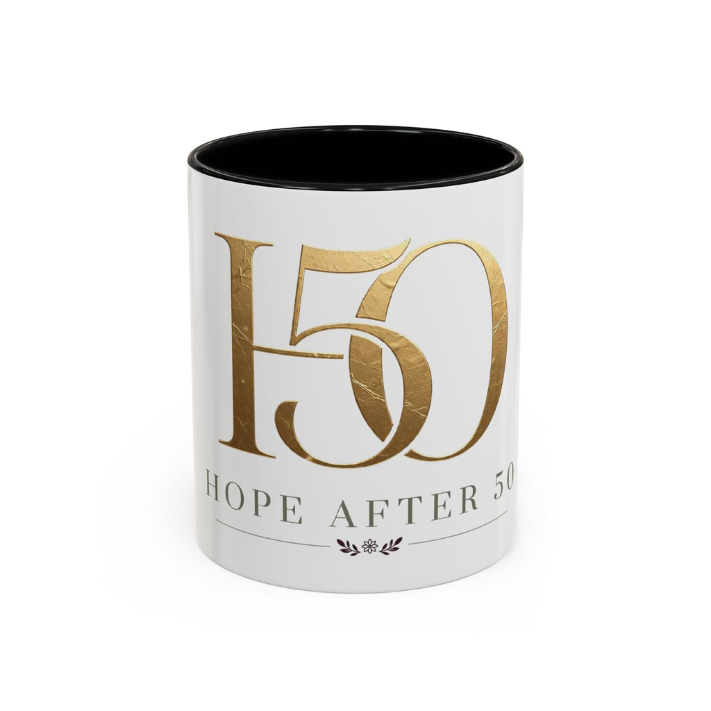Hope After 50 Gold Accent Coffee Mug — 11/15oz Celebration Gift-Mug-Hope After 50-Size:11oz-Color:Black-Printify