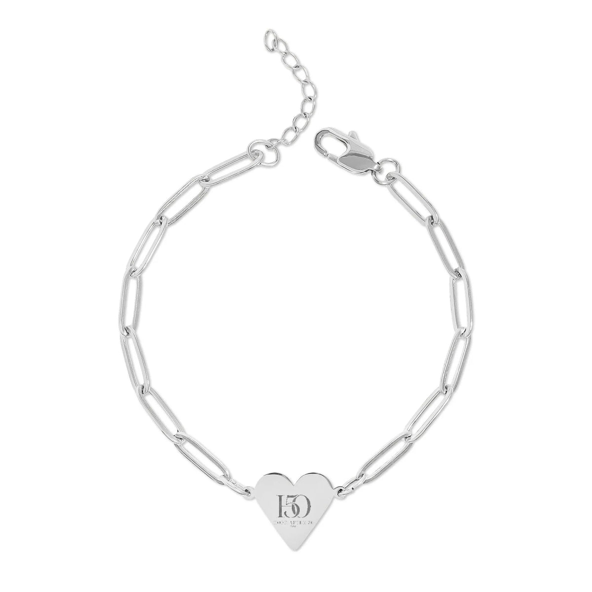 Engravable Paperclip Heart Bracelet – Personalized Heart Charm Chain (Gold or Silver)