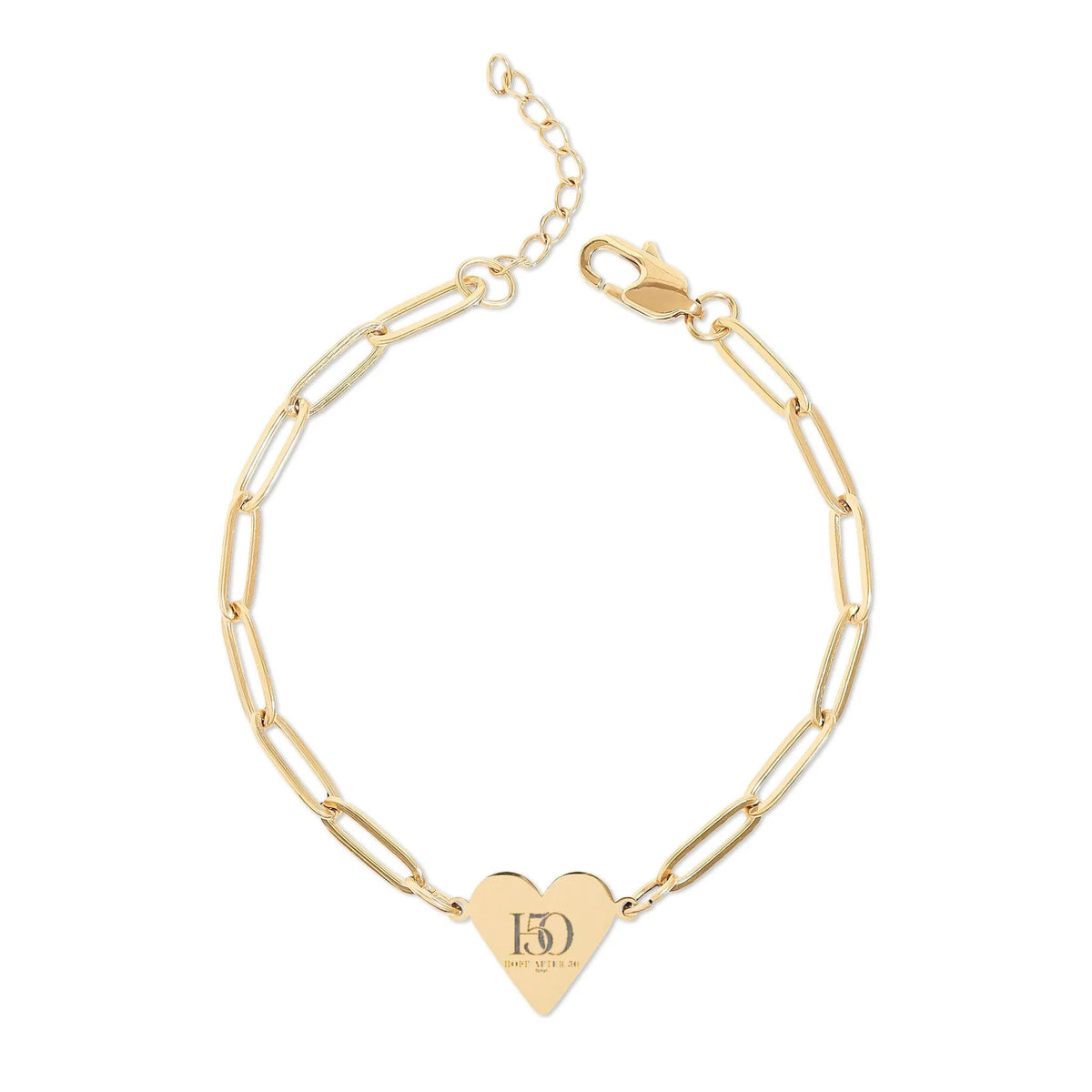 Engravable Paperclip Heart Bracelet – Personalized Heart Charm Chain (Gold or Silver)