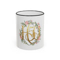 Floral Gold Monogram Mug (Accent Rim & Handle)-Mug-Hope After 50-Size:11oz-Color:Black-Printify