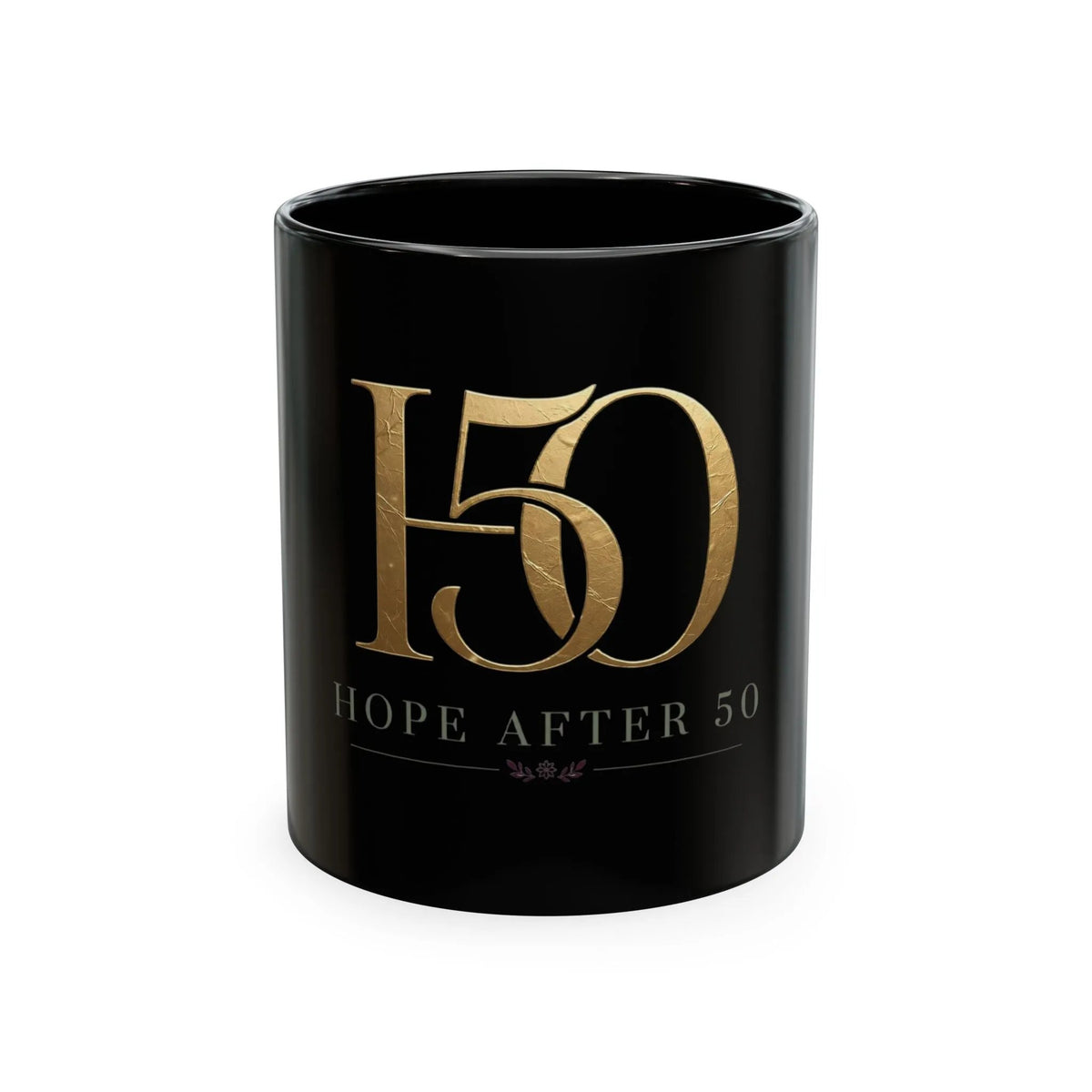 "Hope After 50" Gold Monogram Accent Ceramic Mug
