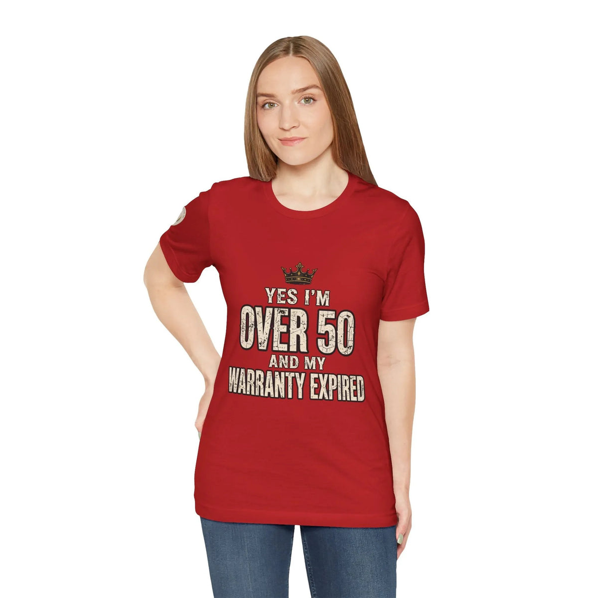 Funny 50th birthday warranty t shirt women tee featuring yes Im over 50 and my warranty expired design