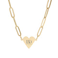 Engravable Paperclip Heart Necklace — Personalized Initial Monogram Pendant-Accessories-Hope After 50-Printify