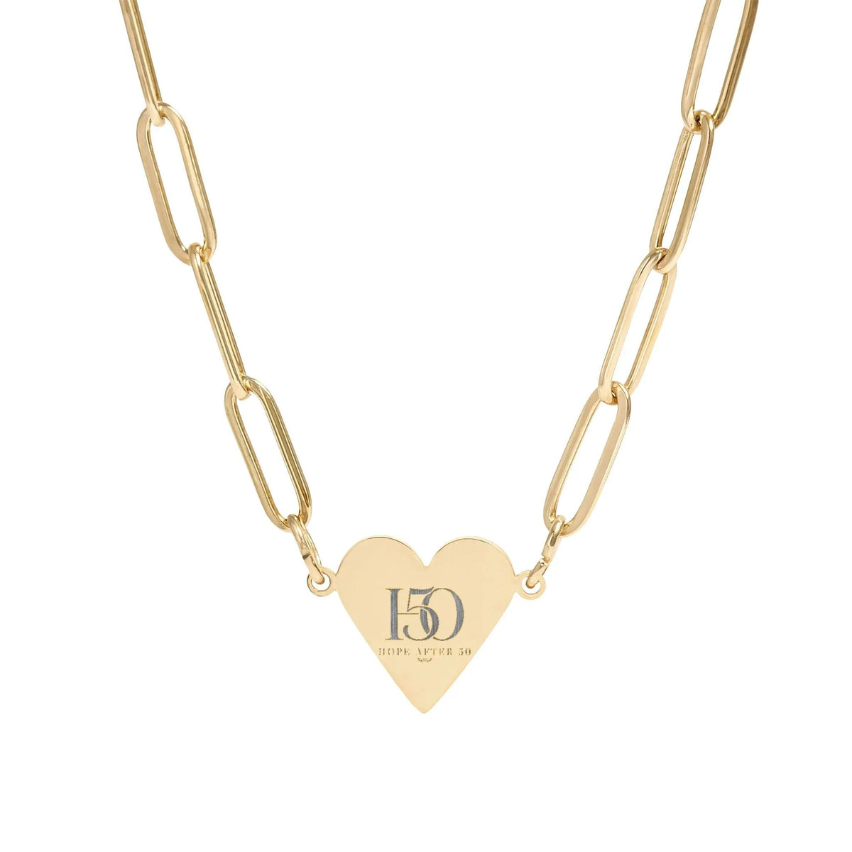 Engravable Paperclip Heart Necklace — Personalized Initial Monogram Pendant-Accessories-Hope After 50-Printify