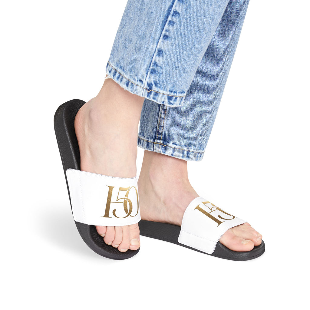 Women's Removable-Strap Slide Sandals — White Adjustable Pool & Casual Slides