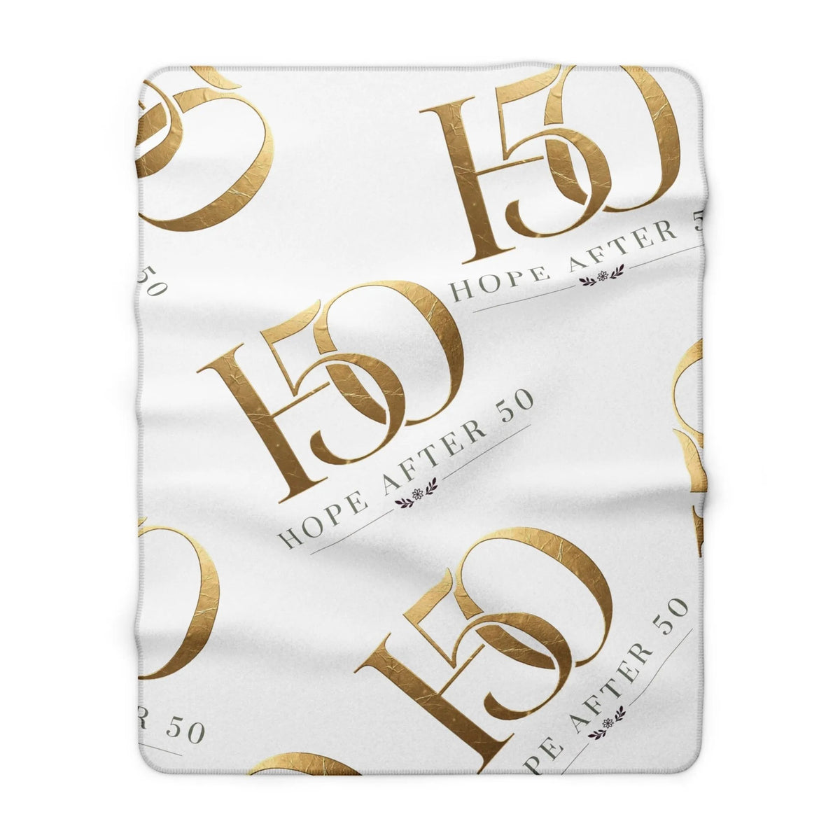 Sherpa Blanket - 'Hope After 50' Gold Throw-Home Decor-Hope After 50-Printify