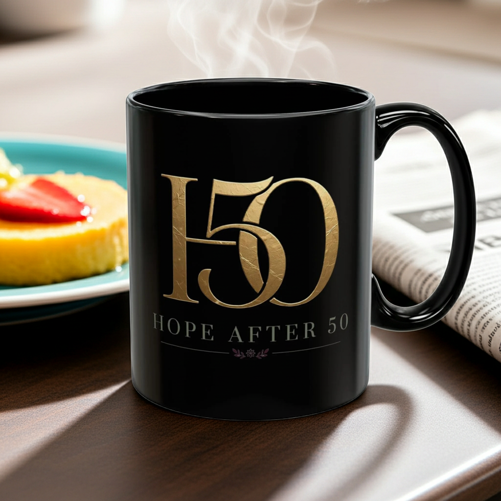 "Hope After 50" Gold Monogram Accent Ceramic Mug