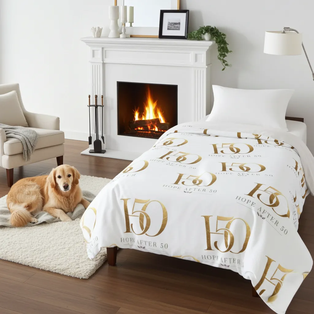 50th Velveteen Plush Blanket – 'Hope After 50' Gold Foil Design-All Over Prints-Hope After 50-Printify