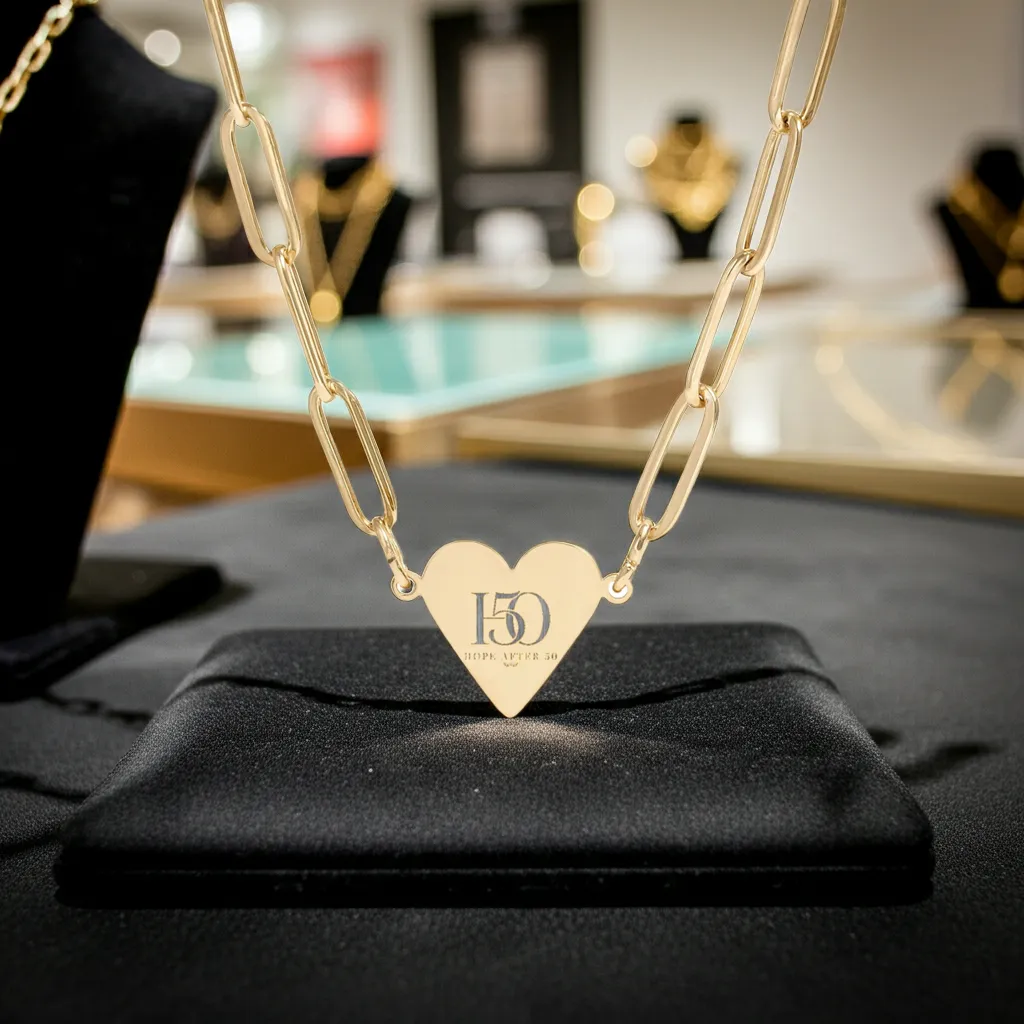 Engravable Paperclip Heart Necklace — Personalized Initial Monogram Pendant-Accessories-Hope After 50-Printify