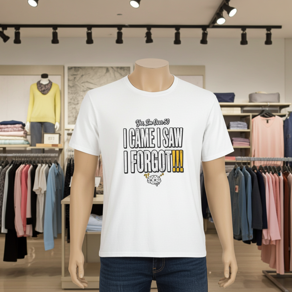 I Came I Saw I Forgot T-Shirt — Funny Retro Quote Tee for Forgetful Friends