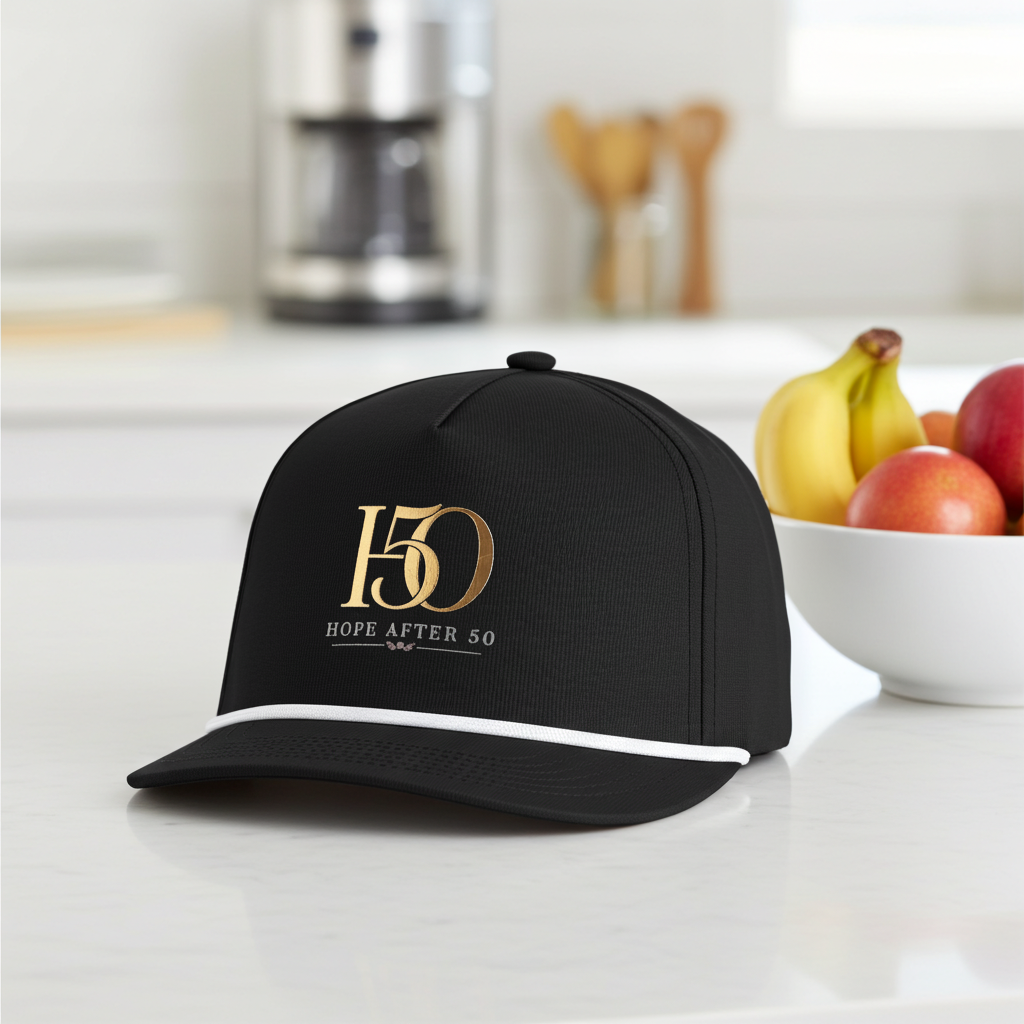 50 Hope After 50 Rope Cap — Embroidered Milestone 50th Hat